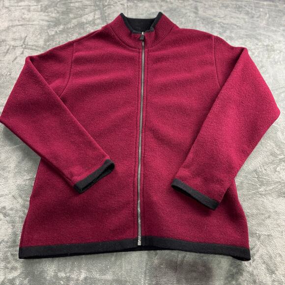 Lochaven of Scotland Sweater Men’s M 100% Lambswool Cabincore Thermal Burgundy - Picture 8 of 13